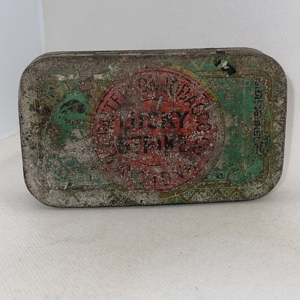 Antique Lucky Strike Cut Plug Tin Patterson Co